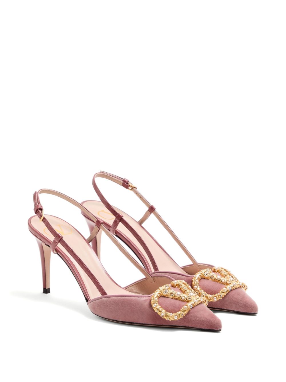 Valentino Garavani Valentino Garavani 80mm VLogo Signature embellished pumps