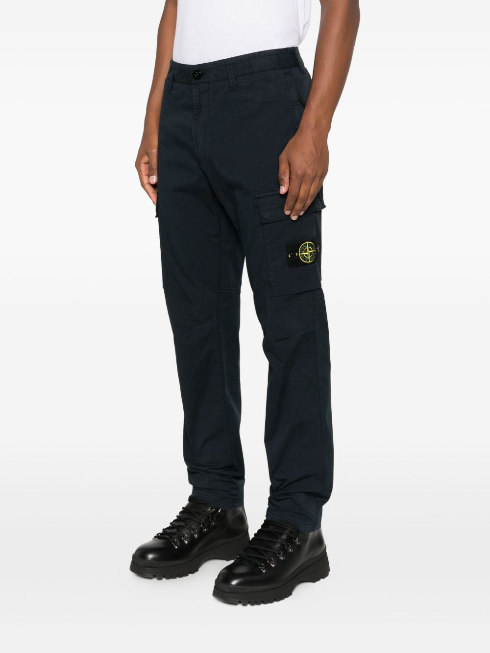 Stone Island logo patch Cotton cargo trousers