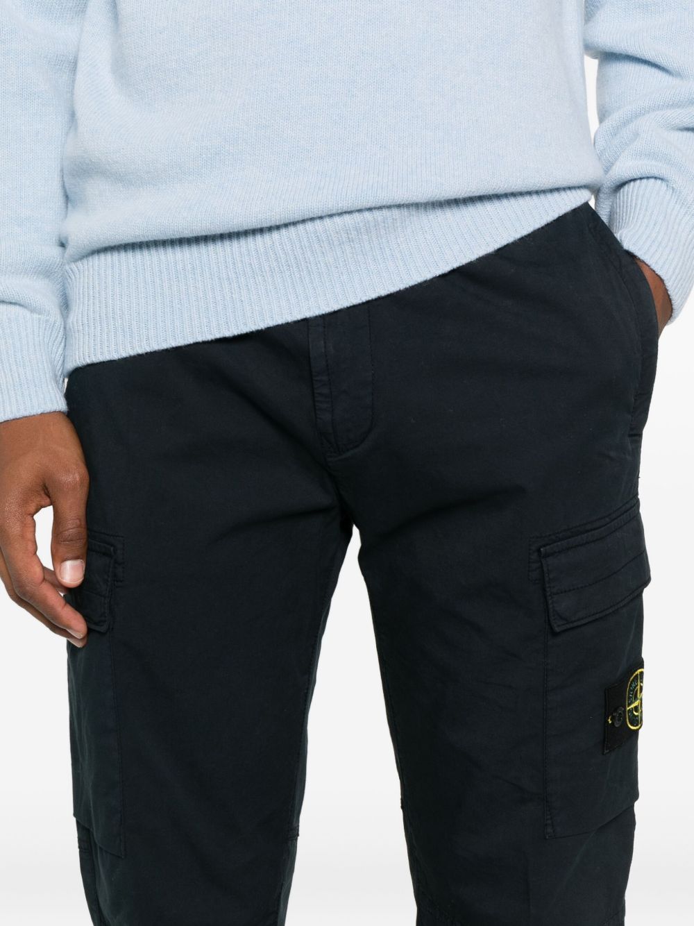 Stone Island logo patch Cotton cargo trousers