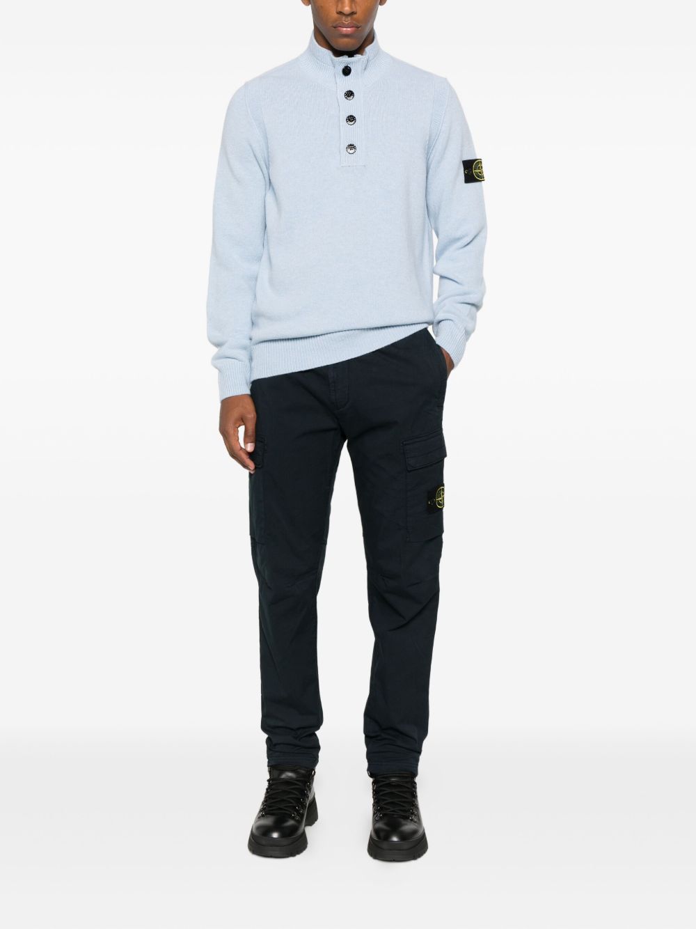 Stone Island logo patch Cotton cargo trousers