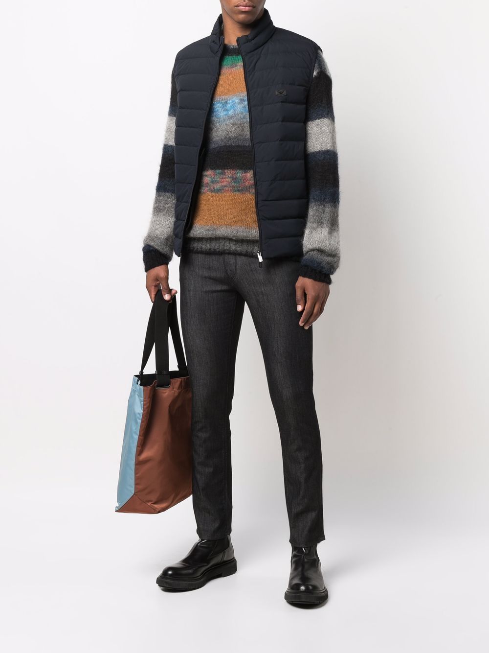 Emporio Armani Emporio Armani Full-zip, sleeveless quilted nylon down jacket with eagle logo patch