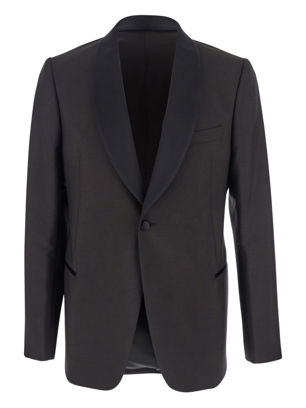 Emporio Armani Emporio Armani Single-breasted jacket in fresh combed virgin wool with satin shawl lapels