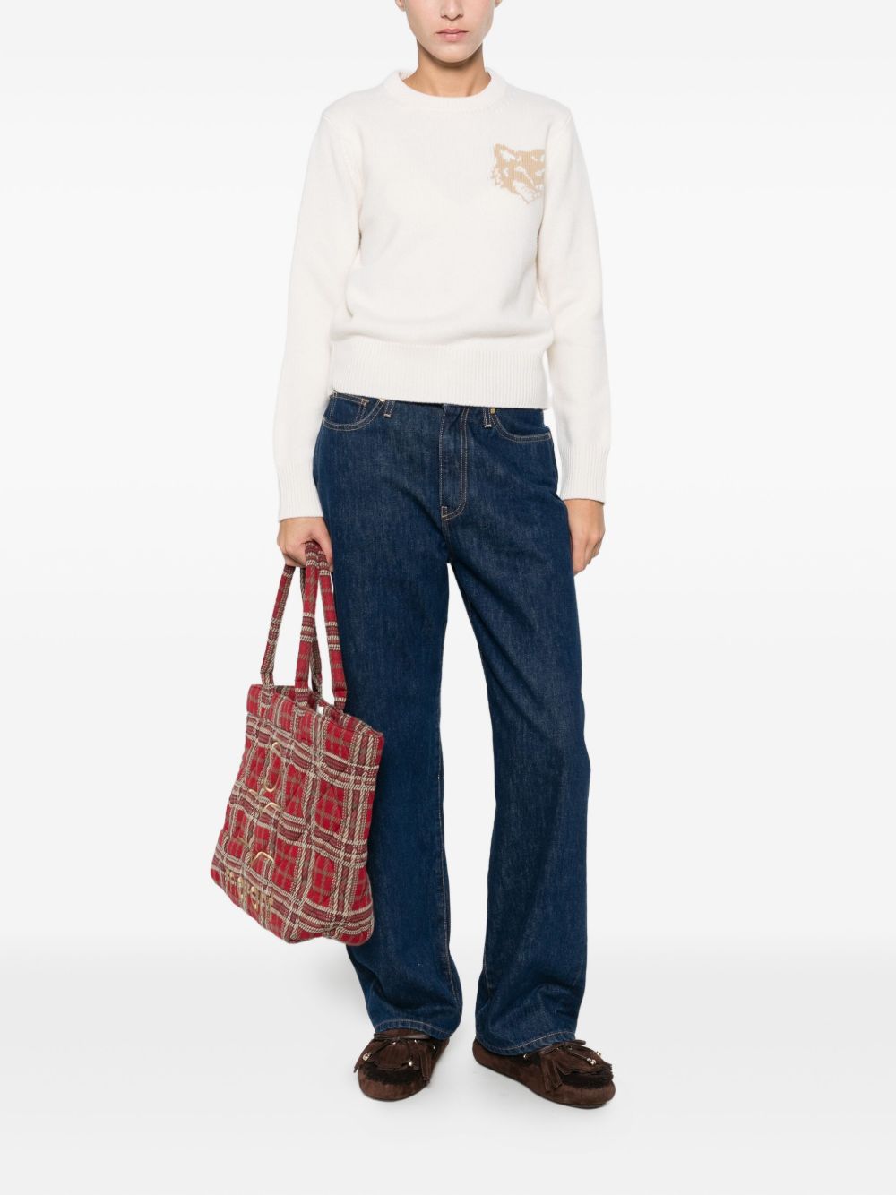 Maison Kitsuné Maison Kitsuné Fox Head Intarsia Merino Jumper