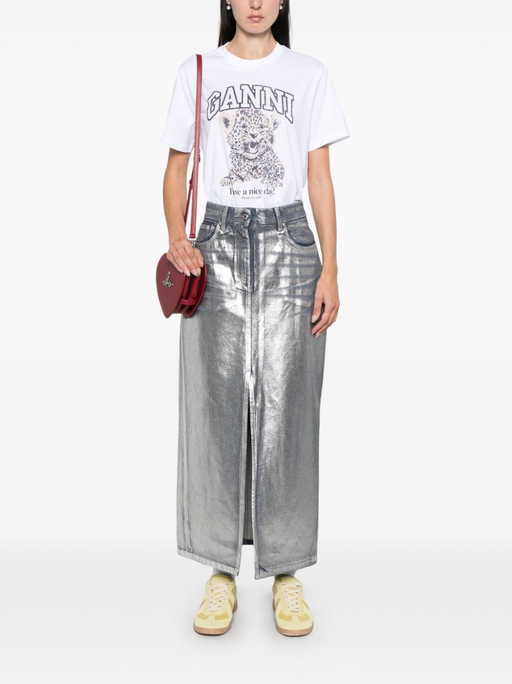 Ganni GANNI T-shirts and Polos White