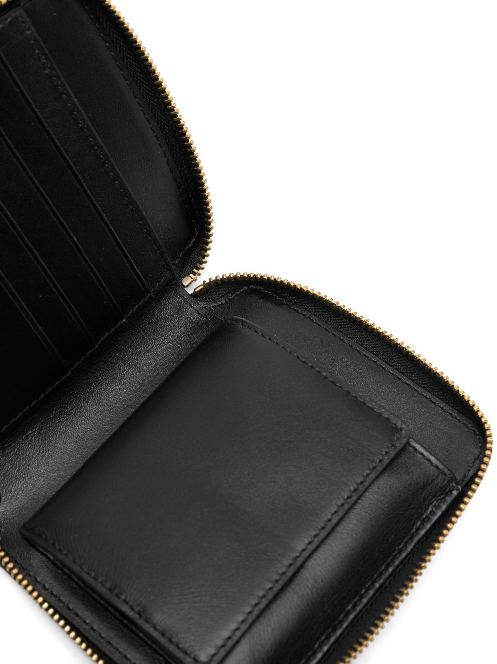 Comme Des Garcons Comme Des Garçons Sa2100 Black Leather Square Zip-Around Wallet.
