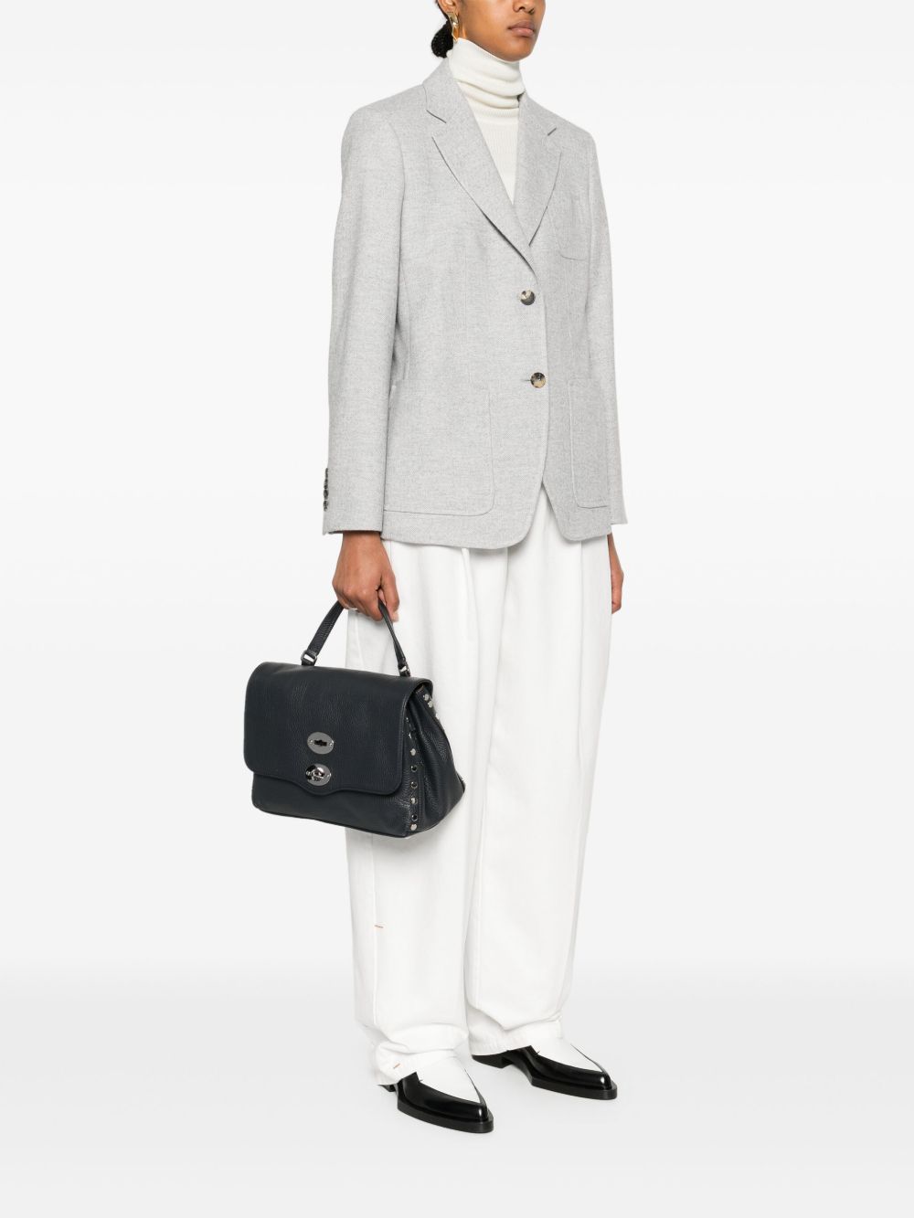 Zanellato Postina® Small Bag In Dark Navy Hammered Leather