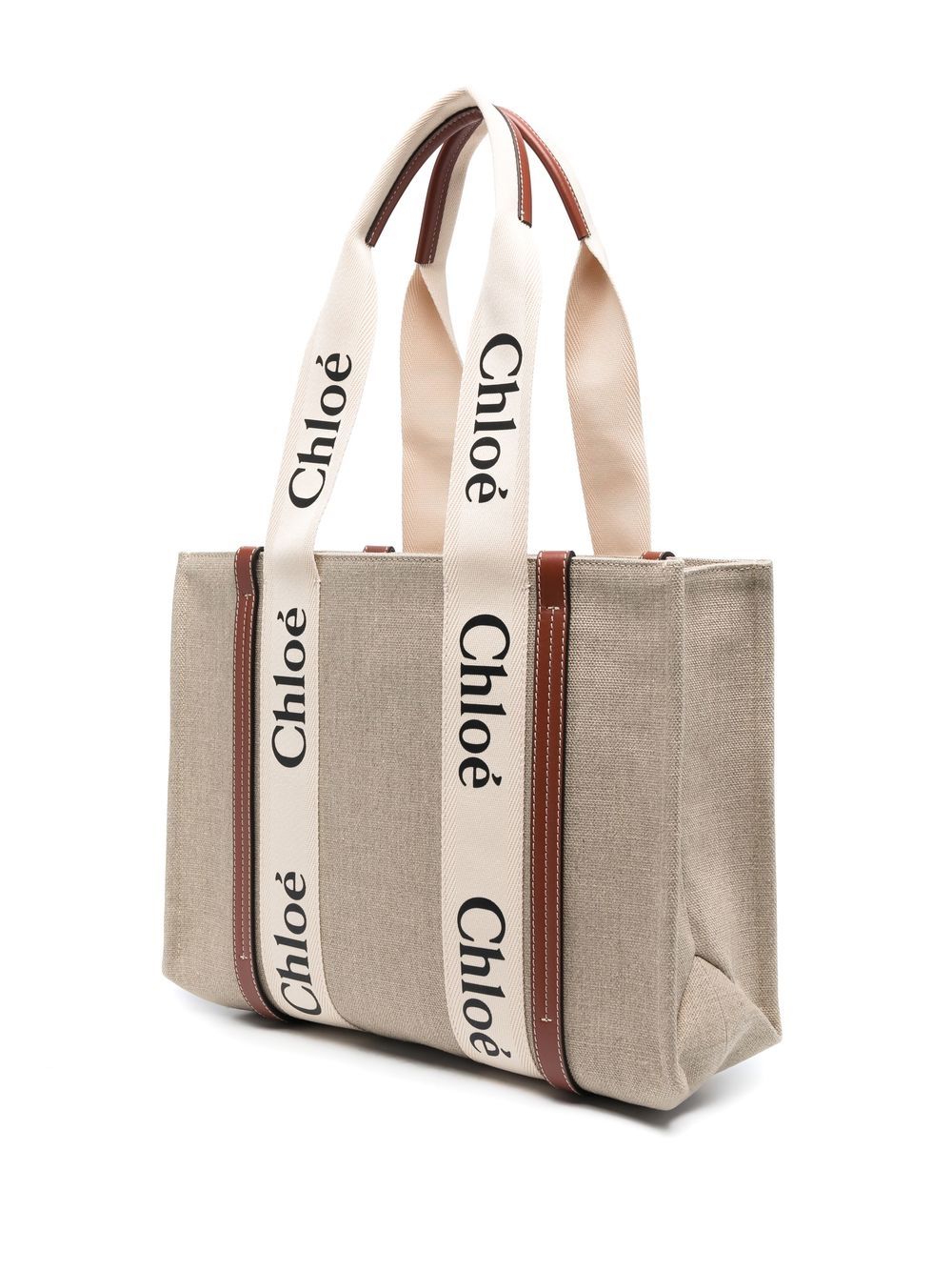 Chloé Woody Linen Tote Bag