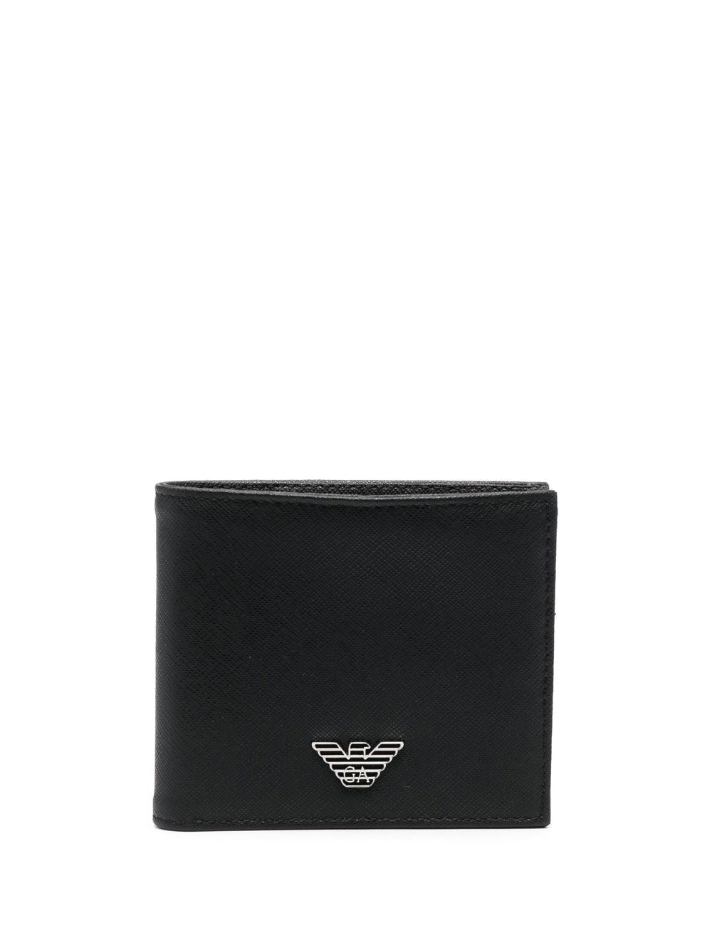 Emporio Armani Saffiano Leather Wallet With Asv Eagle Plaque