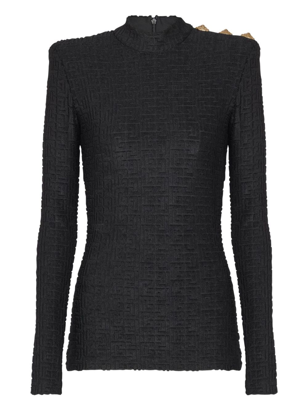 Balmain monogram high-neck top