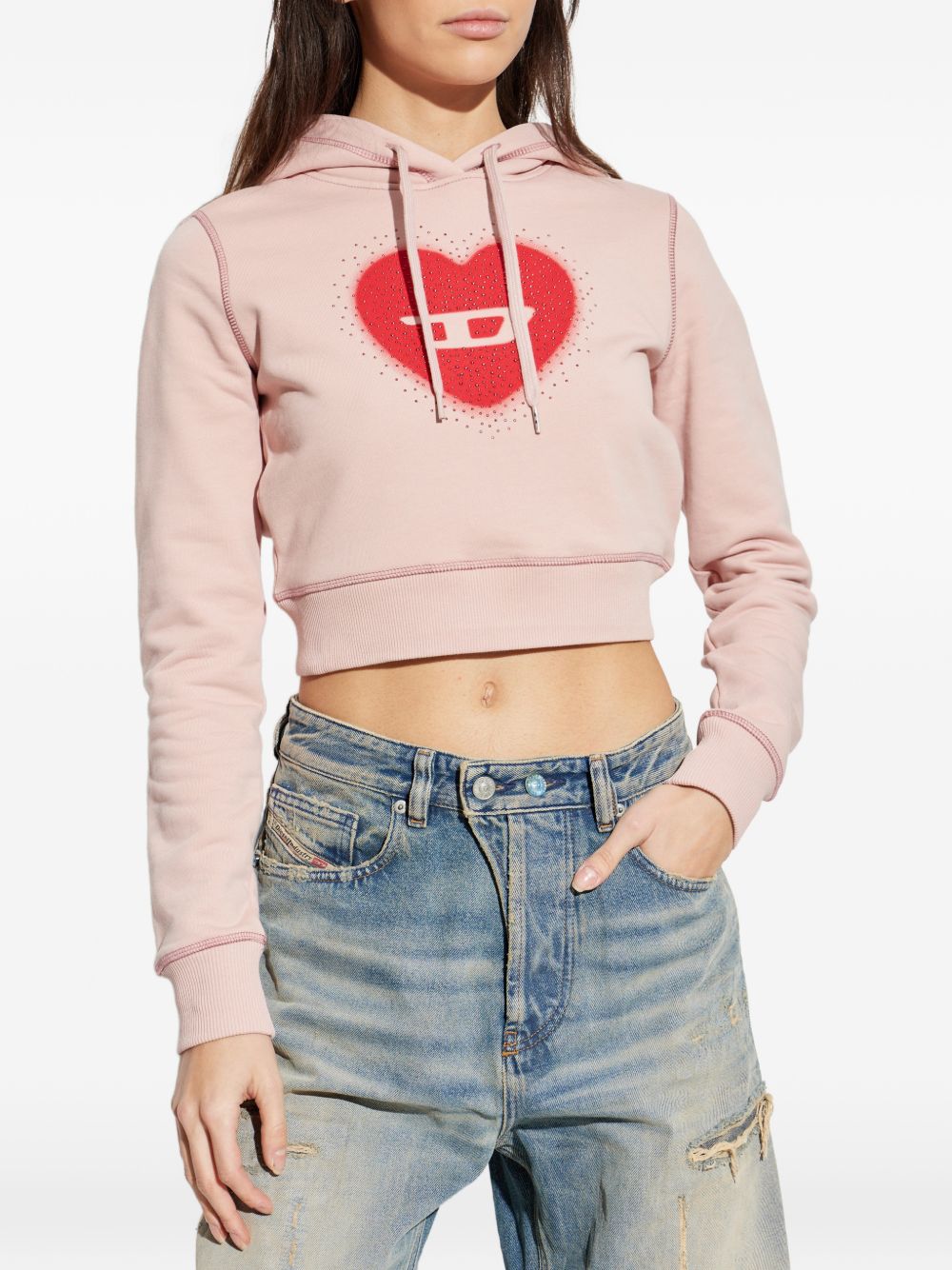 Diesel Heart cotton hoodie