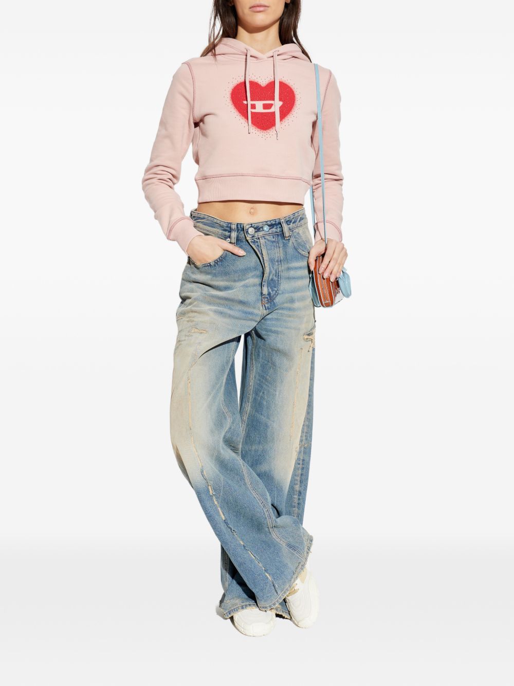 Diesel Heart cotton hoodie