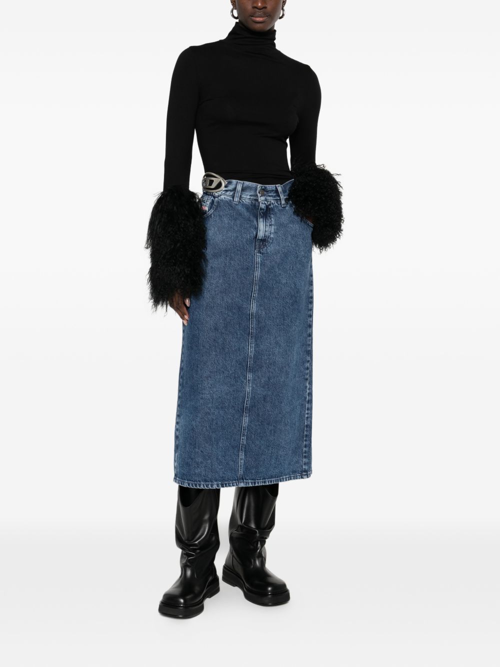 Diesel Denim midi skirt