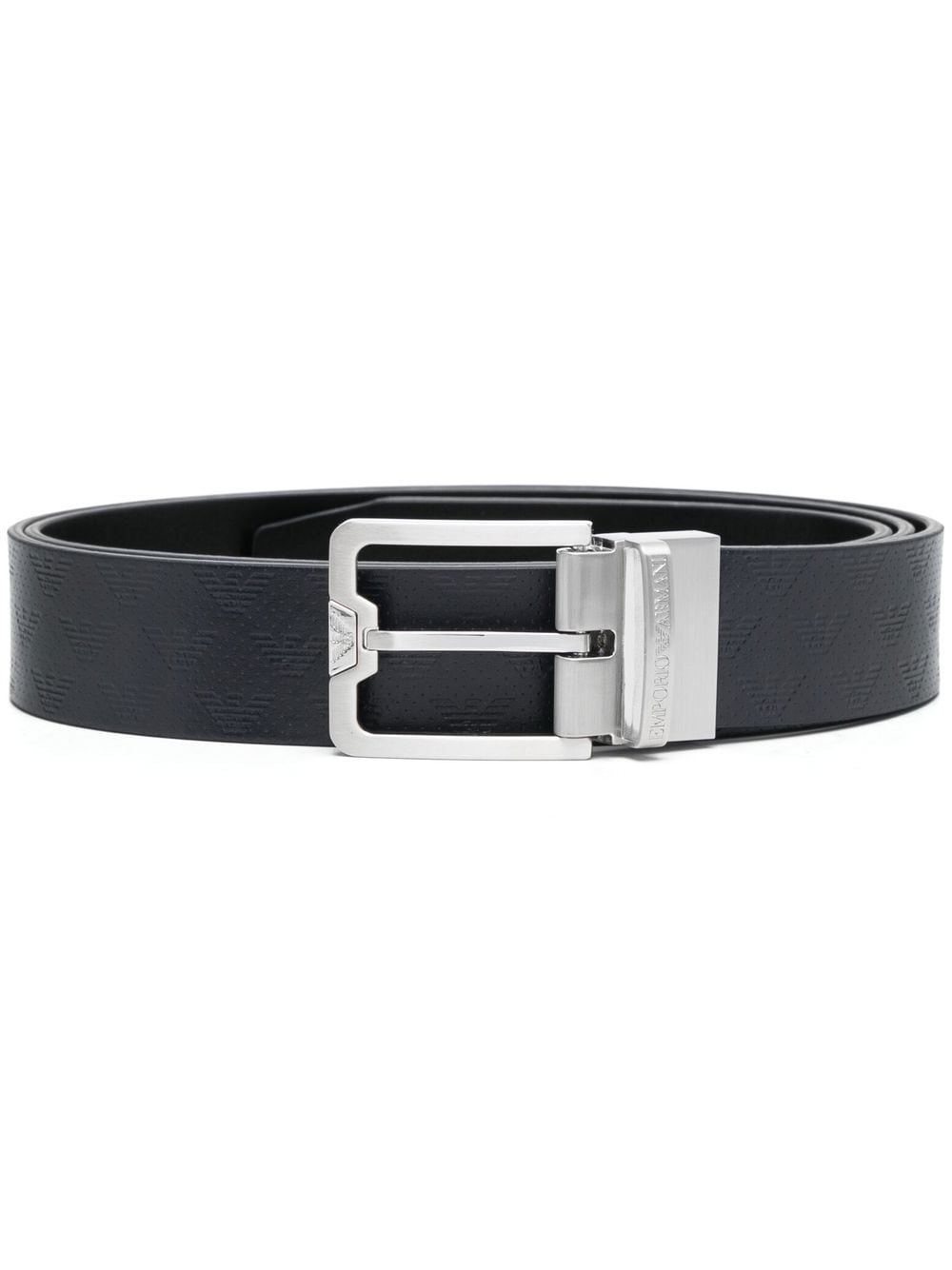 Emporio Armani Exclusive Reversible Leather Belt With All-Over Monogram