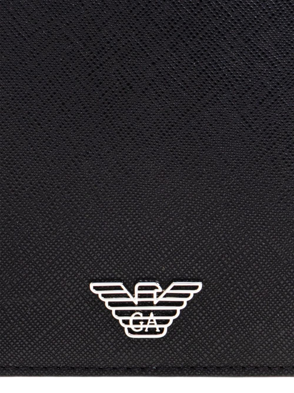 Emporio Armani Asv Regenerated Saffiano Leather Passport Holder With Eagle Plate