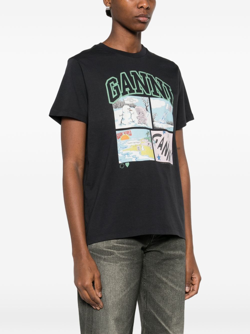 GANNI T-shirts and Polos Black