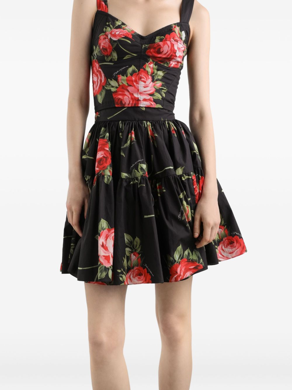 Dolce & Gabbana-bouquet rose mini skirt
