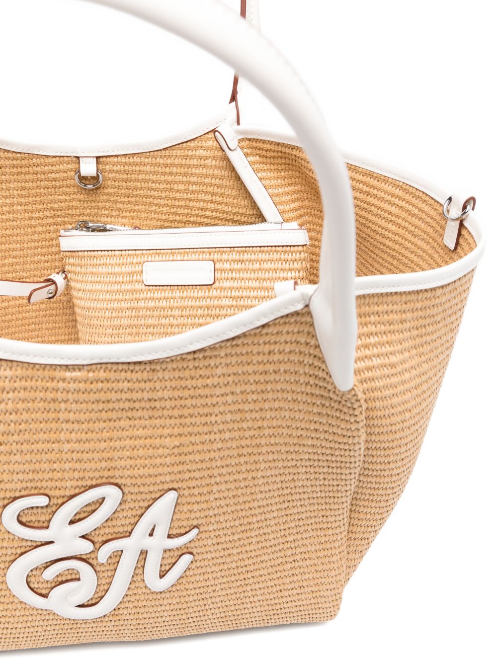 Emporio Armani Woven Straw Medium Shopper Bag