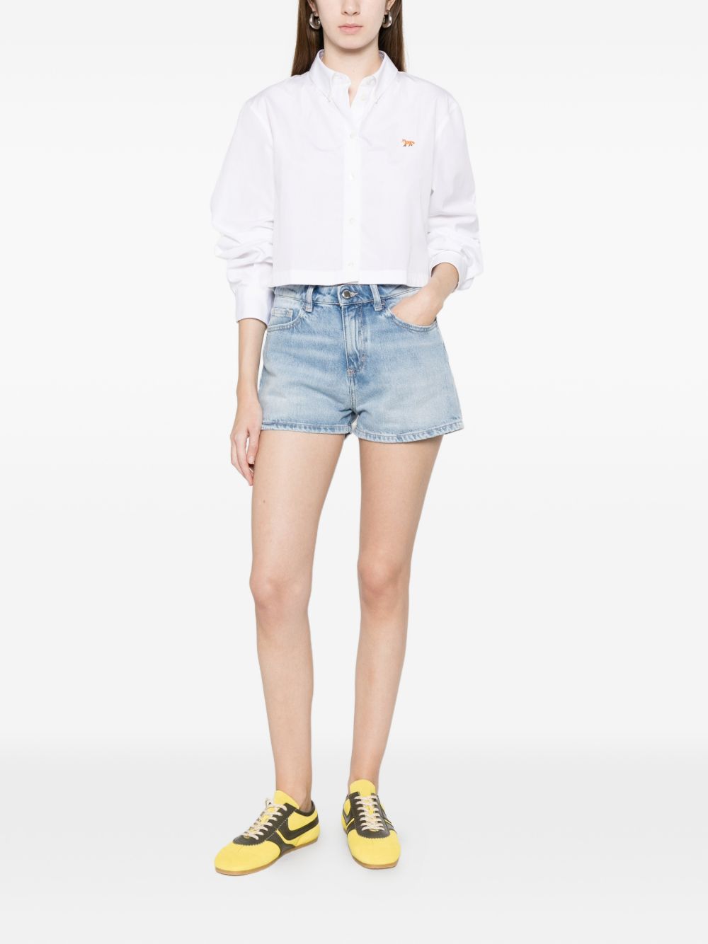 Maison Kitsuné baby fox cropped shirt