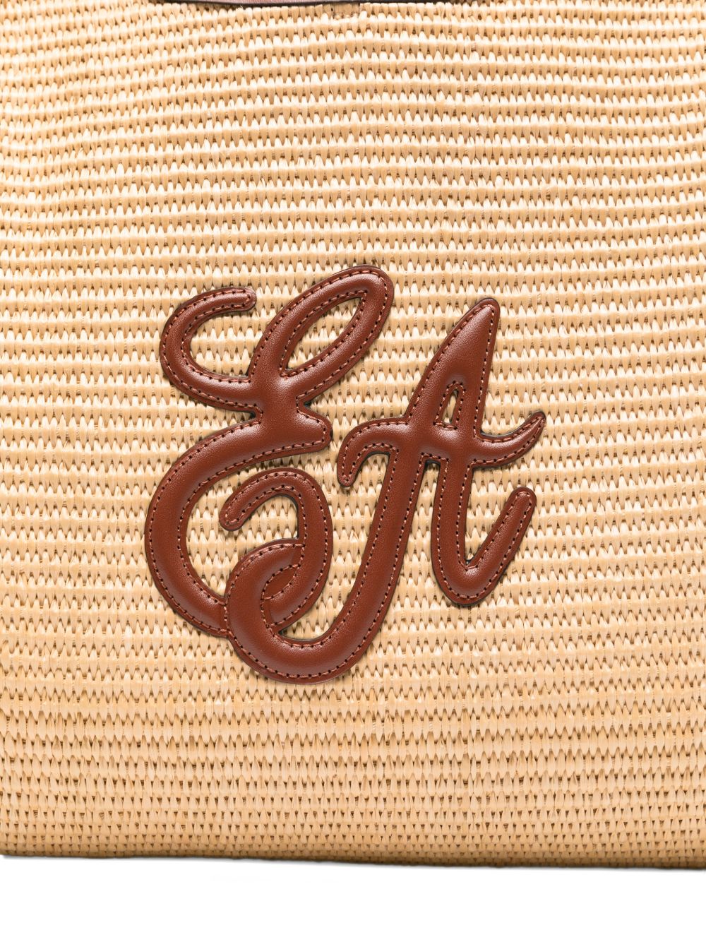 Emporio Armani Woven Straw Medium Shopper Bag