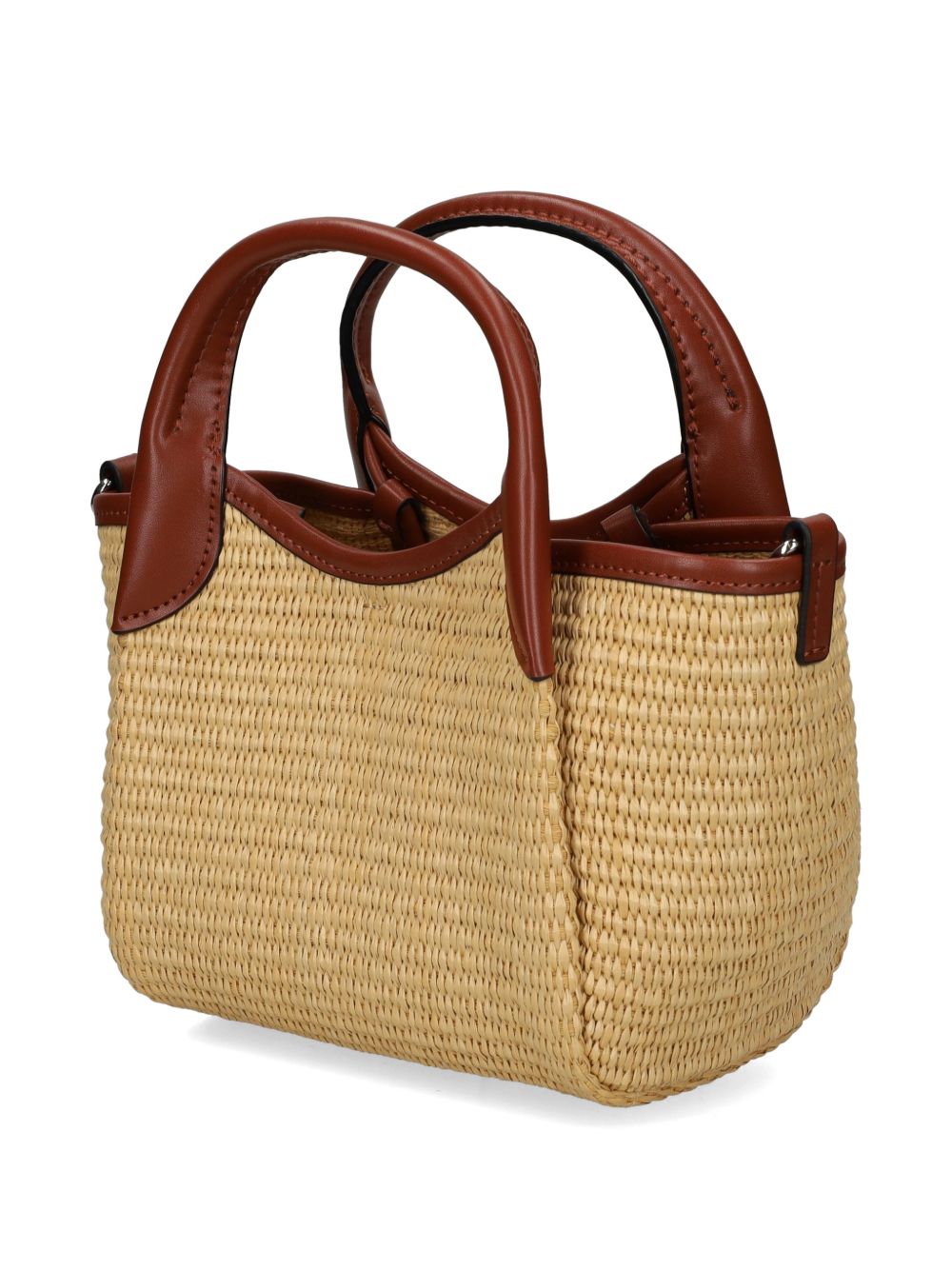 Emporio Armani Woven Straw Small Shopper Bag