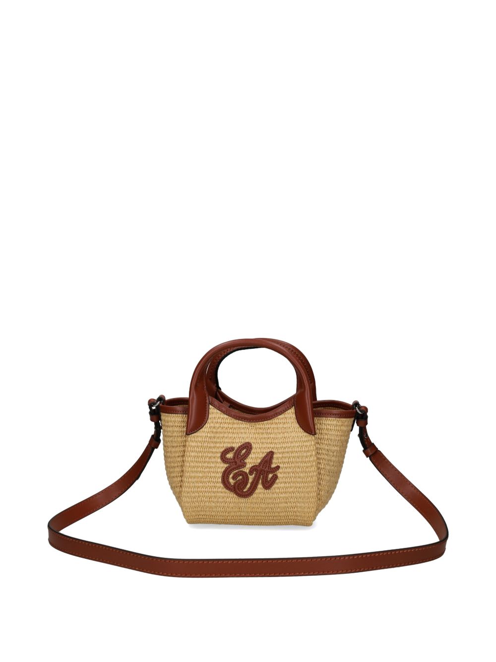 Emporio Armani Woven Straw Small Shopper Bag