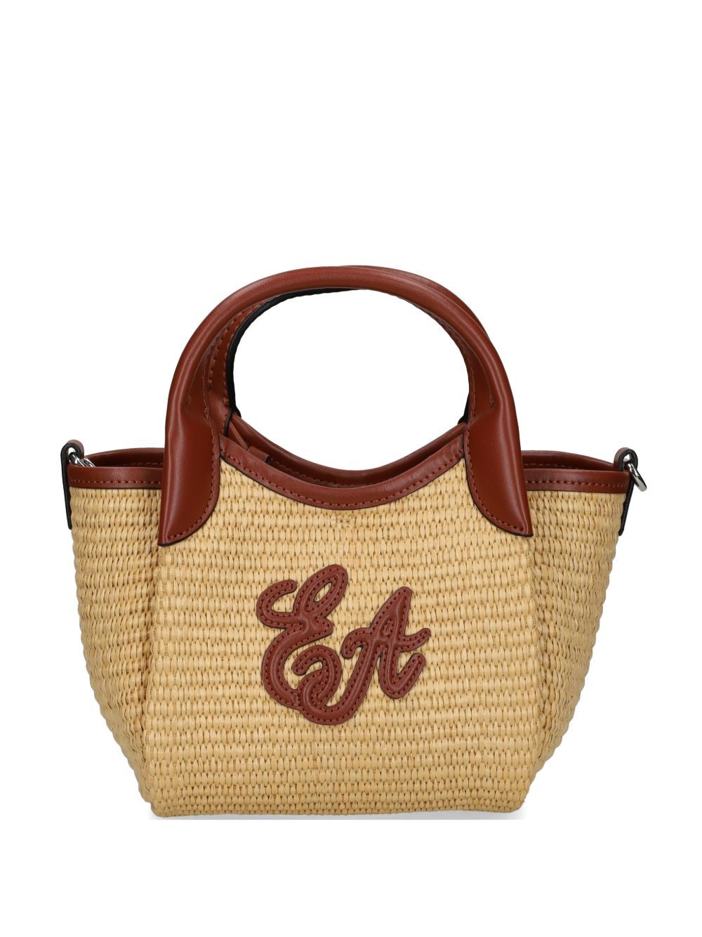 Emporio Armani Woven Straw Small Shopper Bag