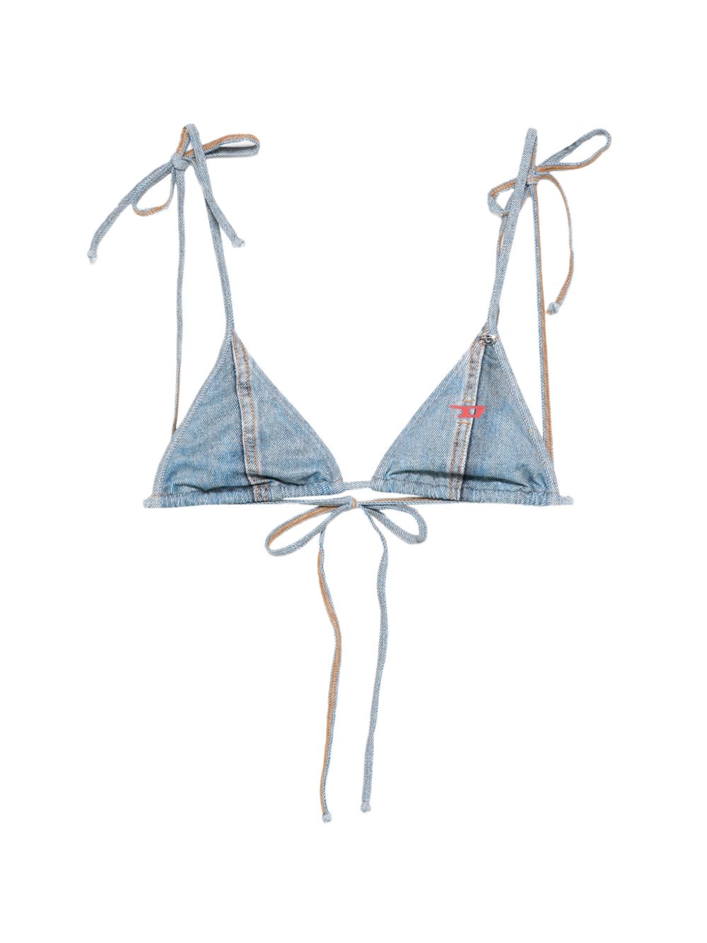 Diesel denim triangle bikini top.