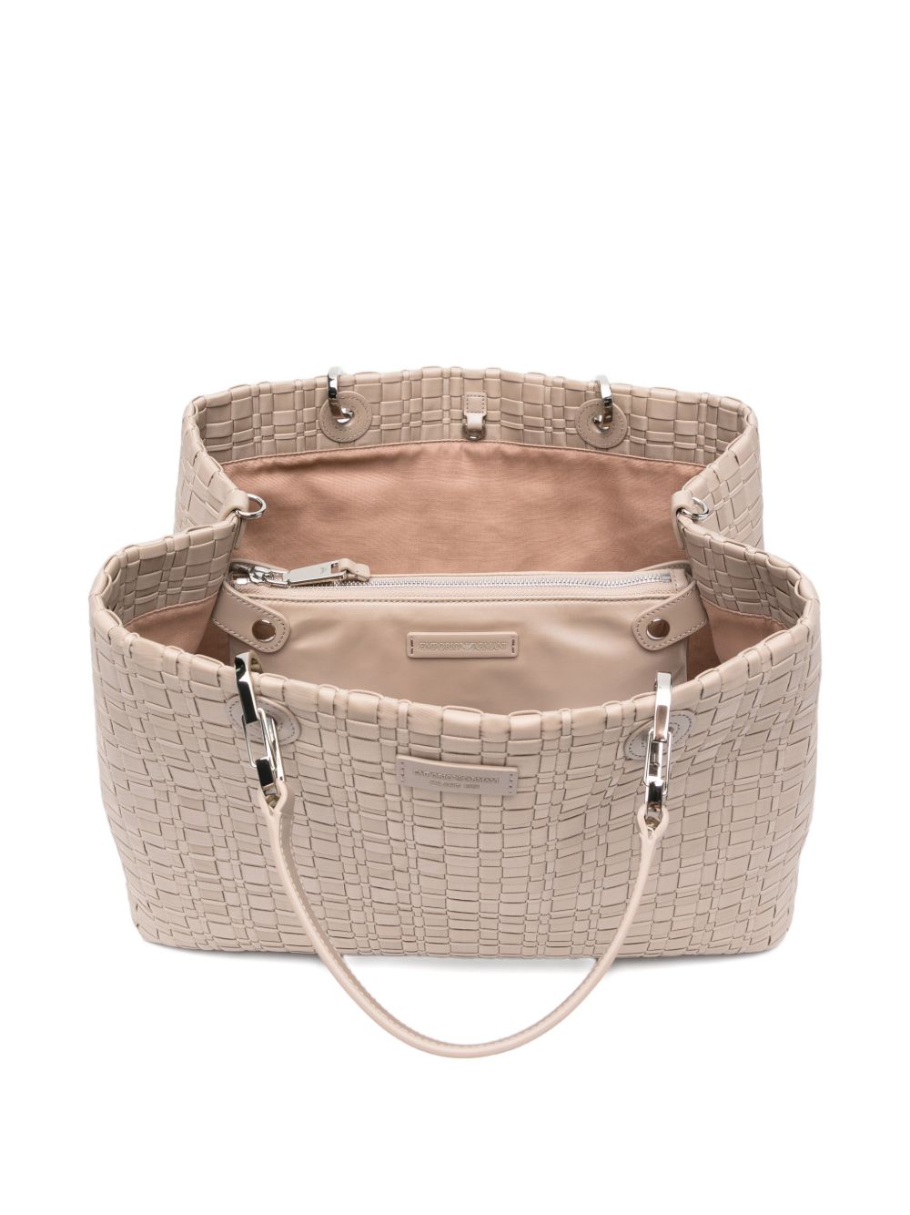 Emporio Armani Myea Medium Shopper Bag In Woven Nylon