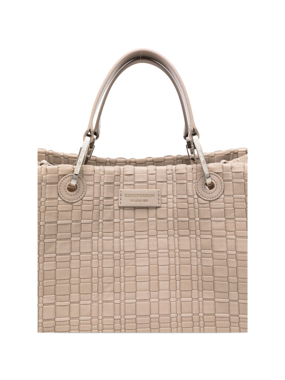 Emporio Armani Myea Medium Shopper Bag In Woven Nylon