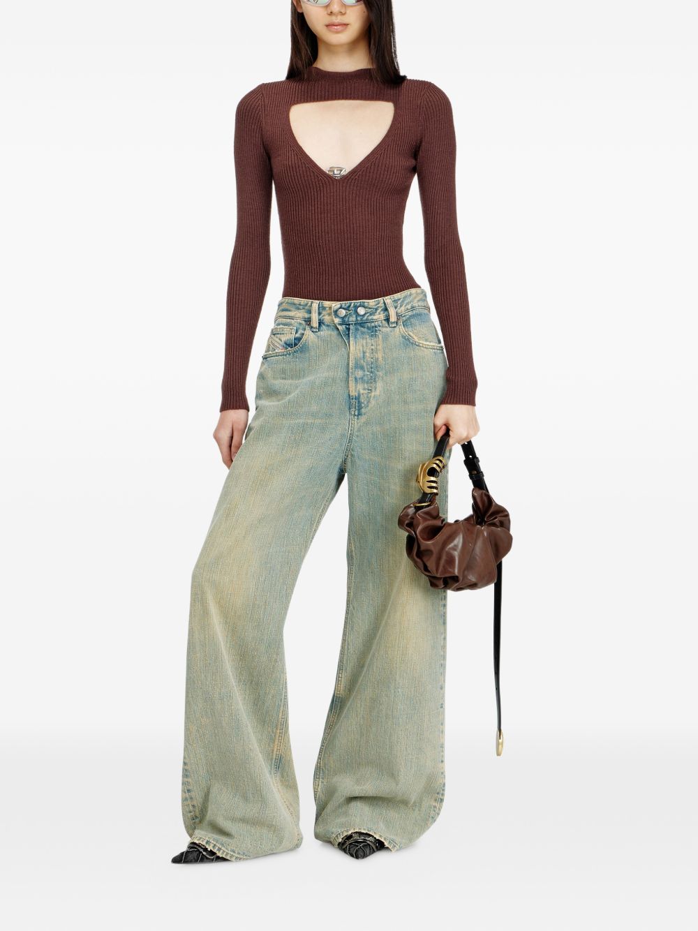 Diesel Grab-D-Small Ruched Hobo Bag