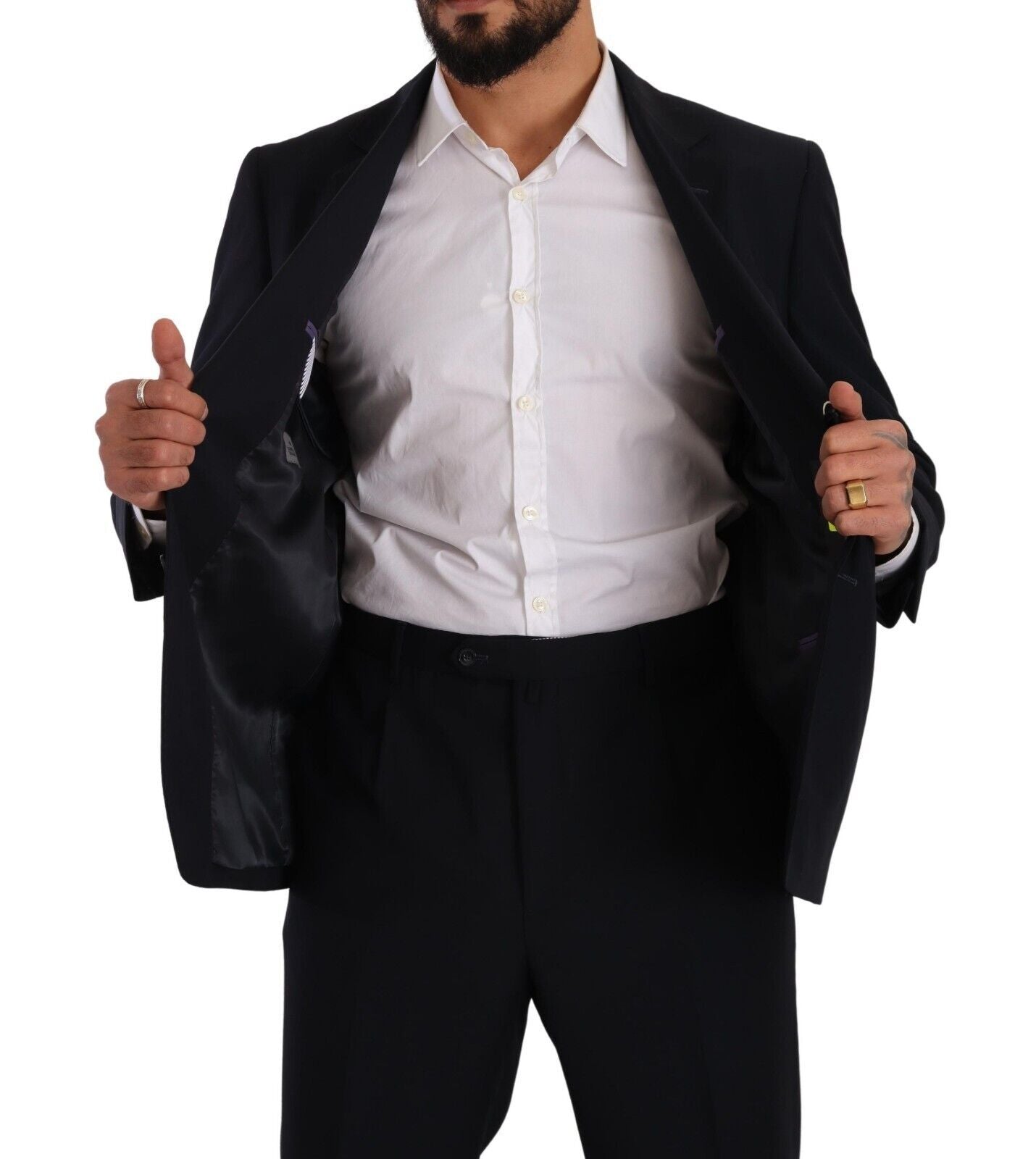 بدلة رسمية من البوليستر الأزرق بصدر واحد من دومينيكو تاجلينتي