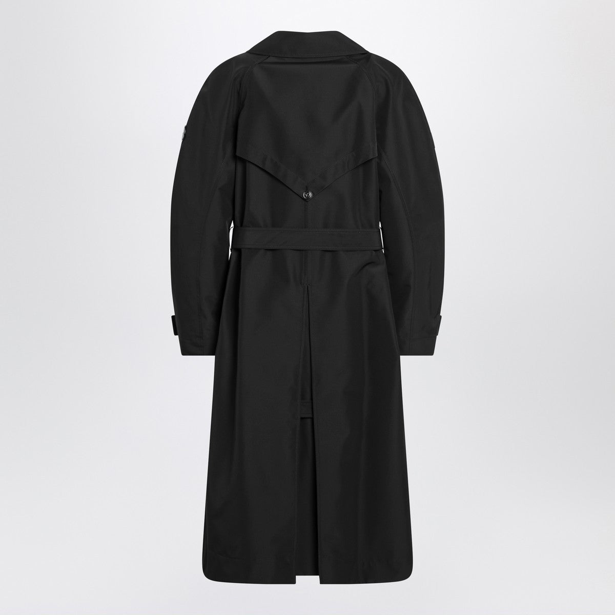Moncler X Edward Enninful Black double-breasted trench coat with belt