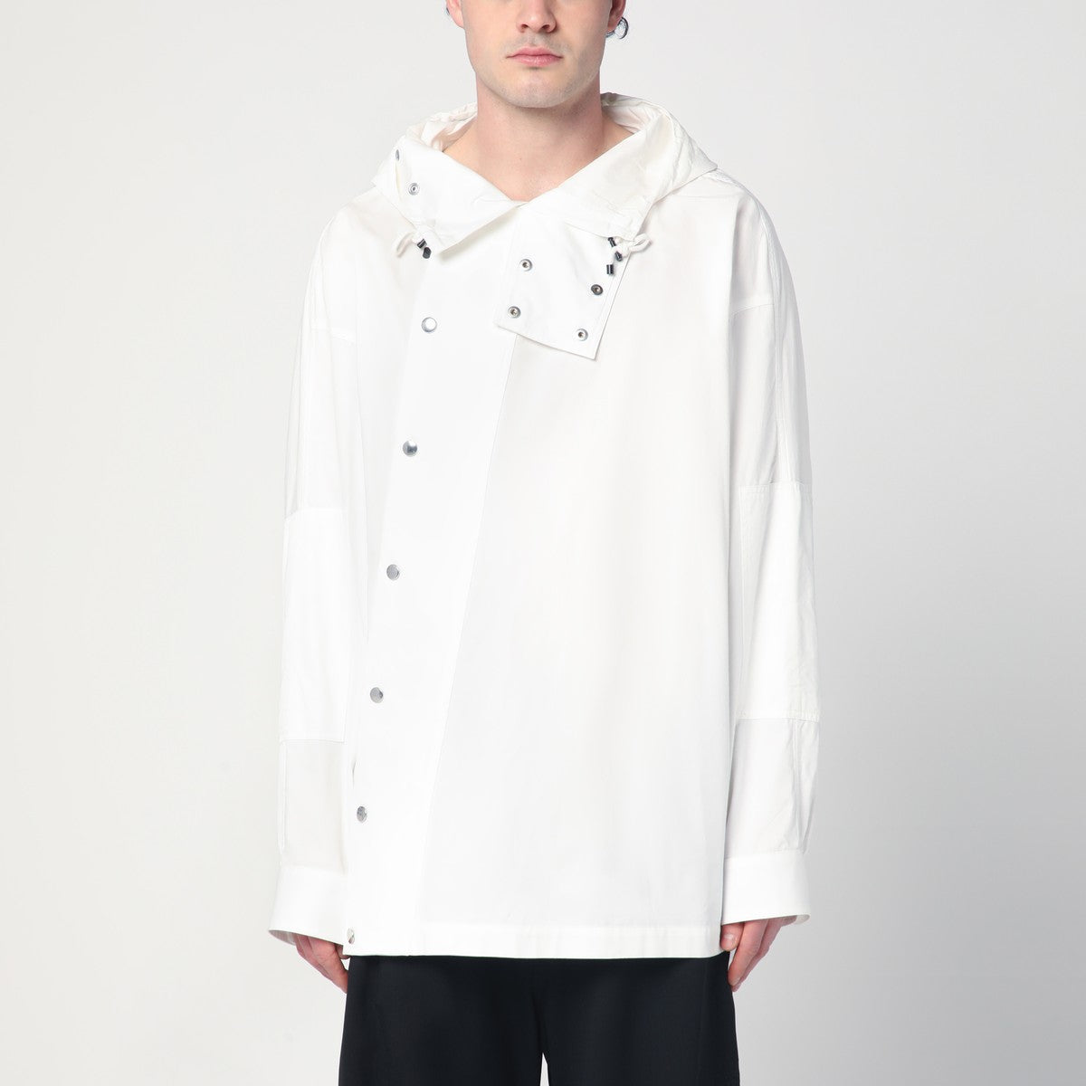 Dries Van Noten Dries Van Noten White asymmetric cotton shirt