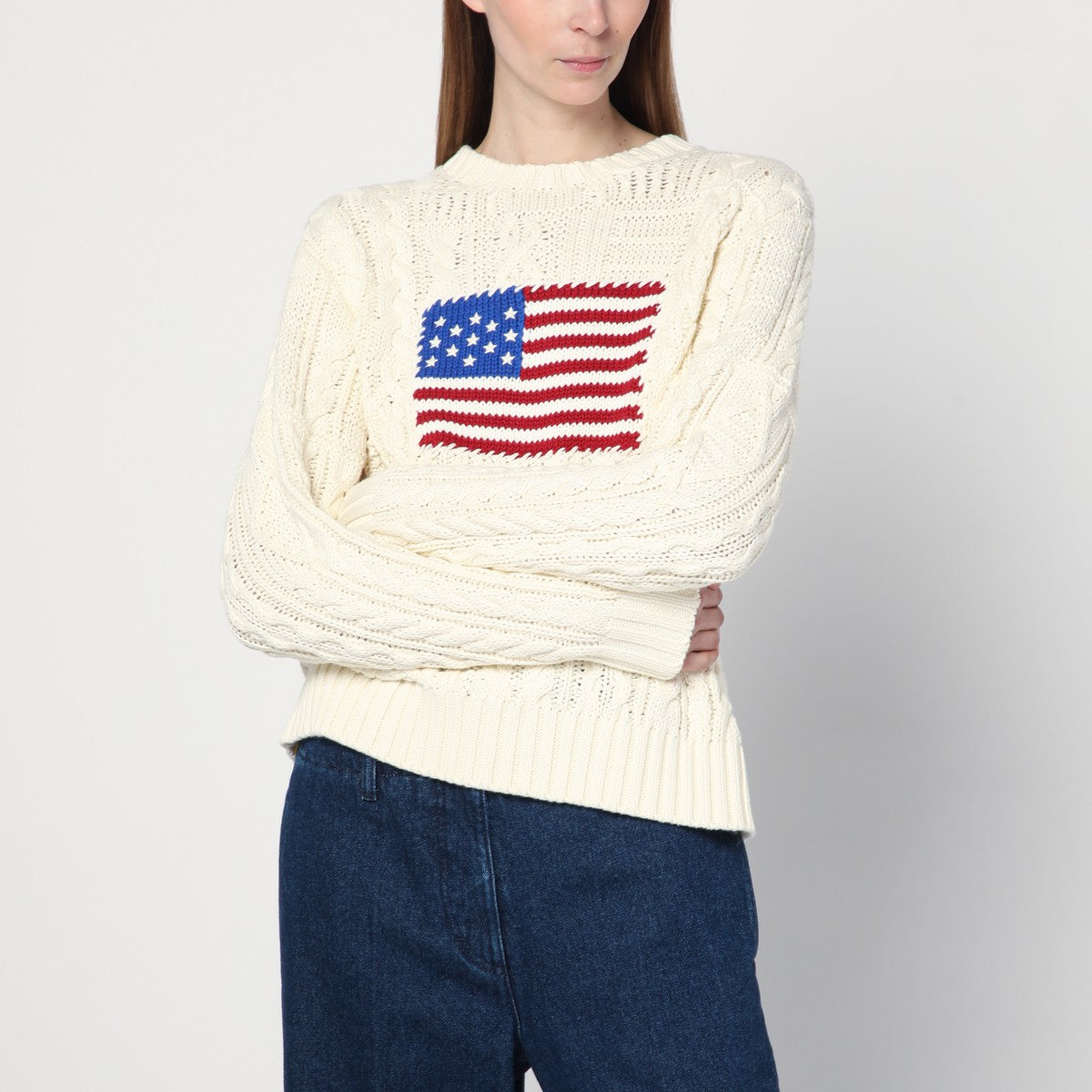 Polo Ralph Lauren Polo Ralph Lauren Cream-colored sweater with flag detail