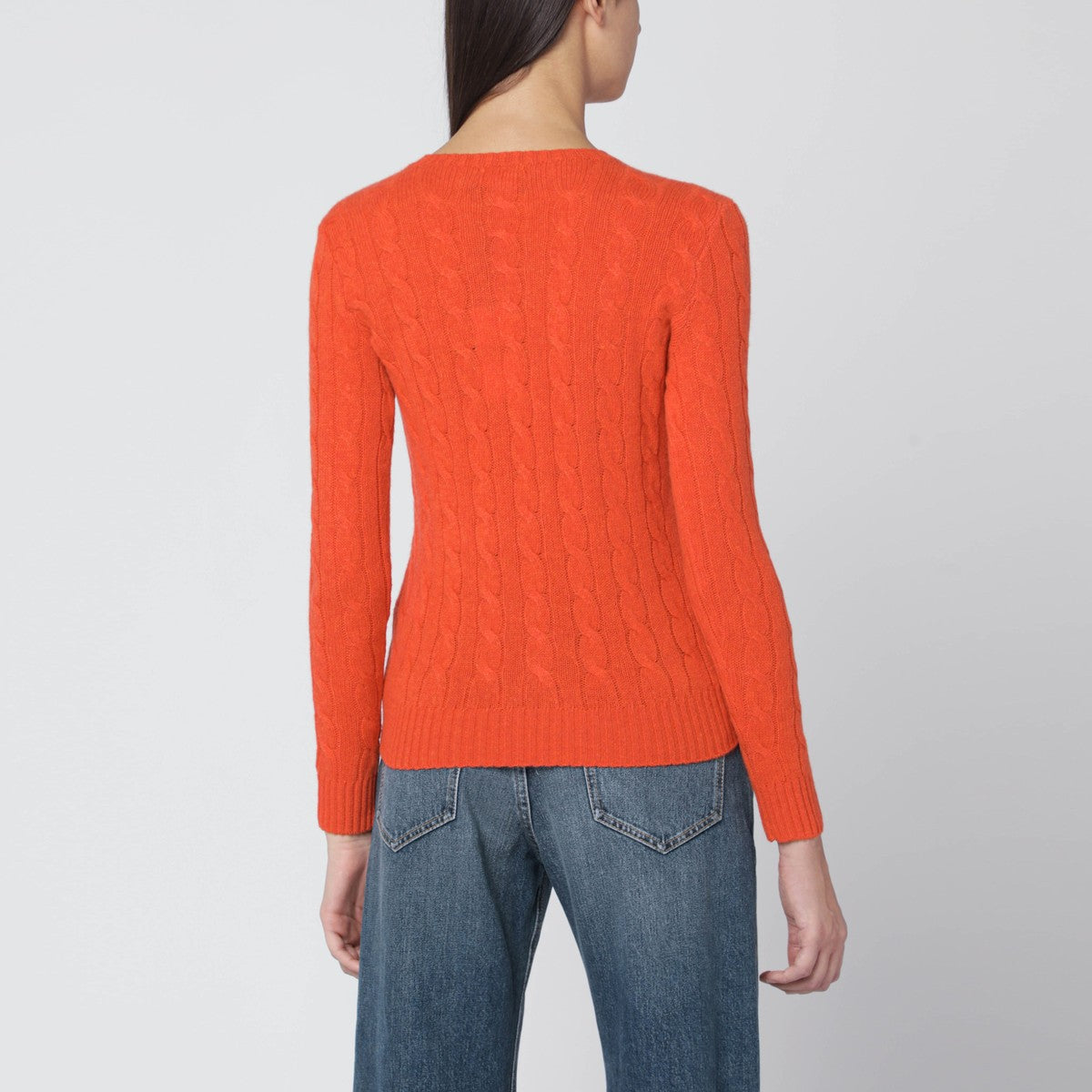 Polo Ralph Lauren Polo Ralph Lauren Orange cable-knit sweater in wool and cashmere