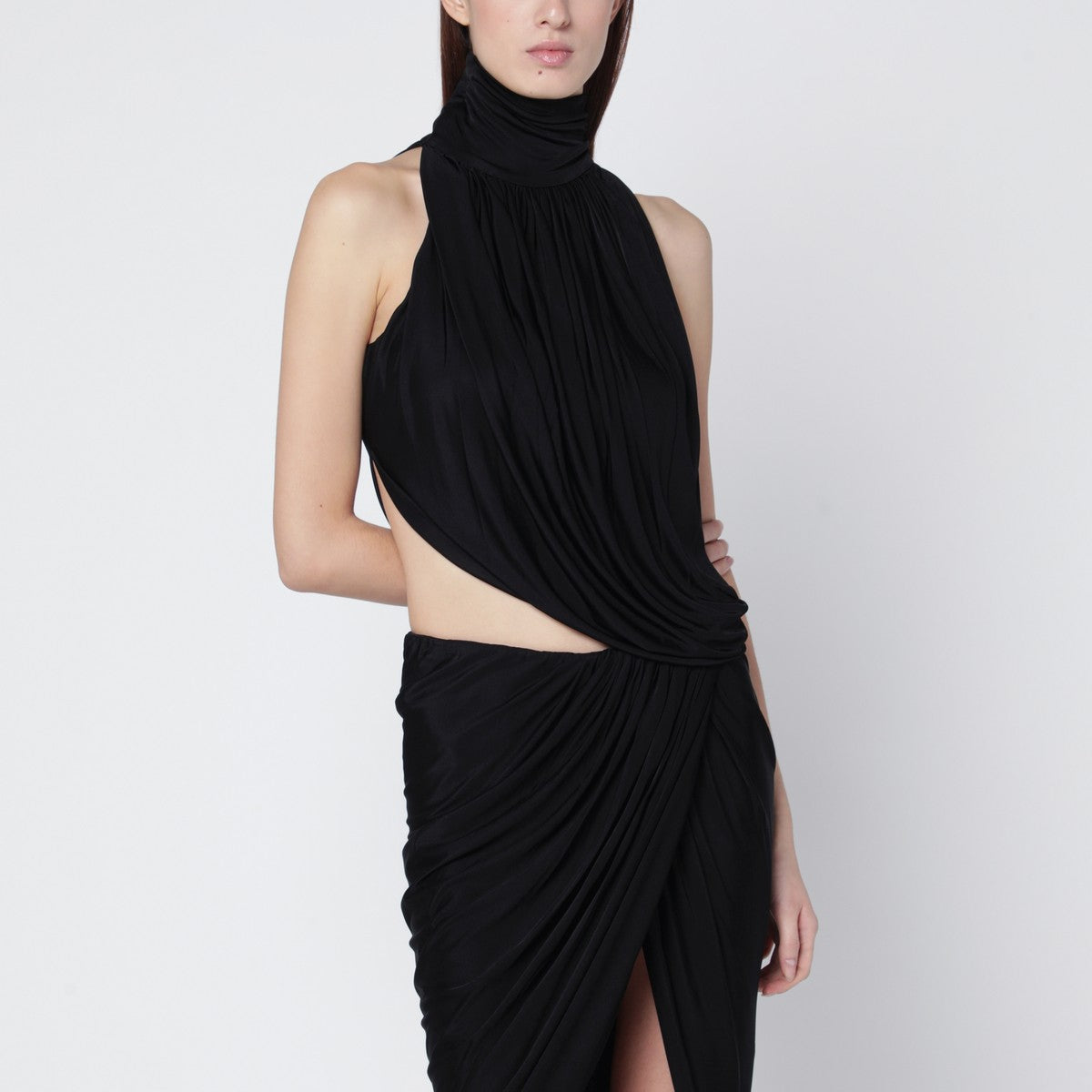 Francesco Murano Francesco Murano Draped black stretch jersey top