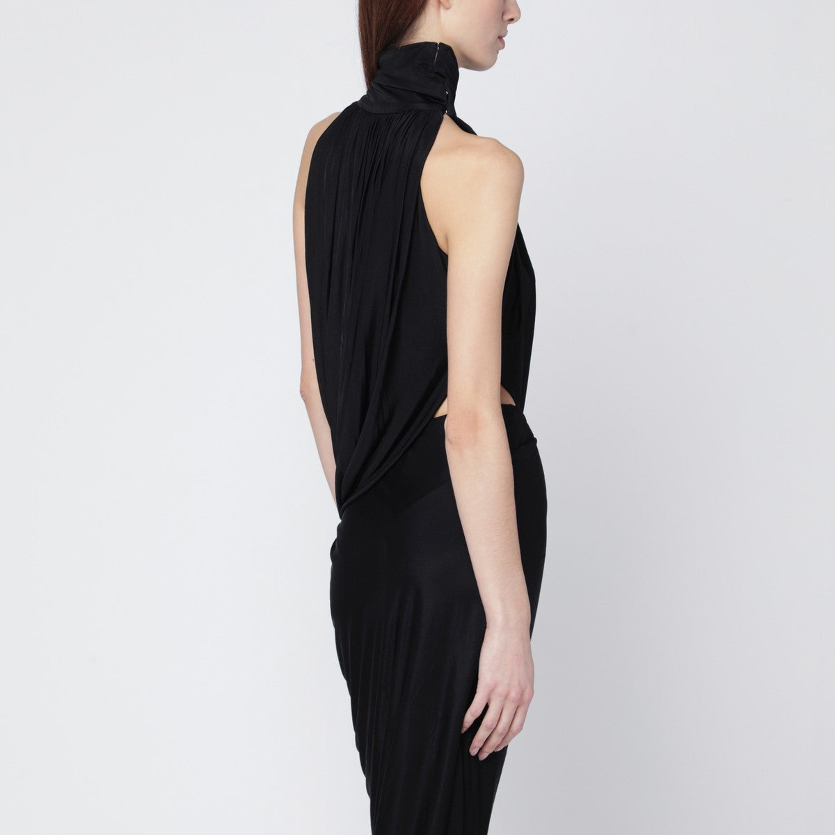 Francesco Murano Francesco Murano Draped black stretch jersey top