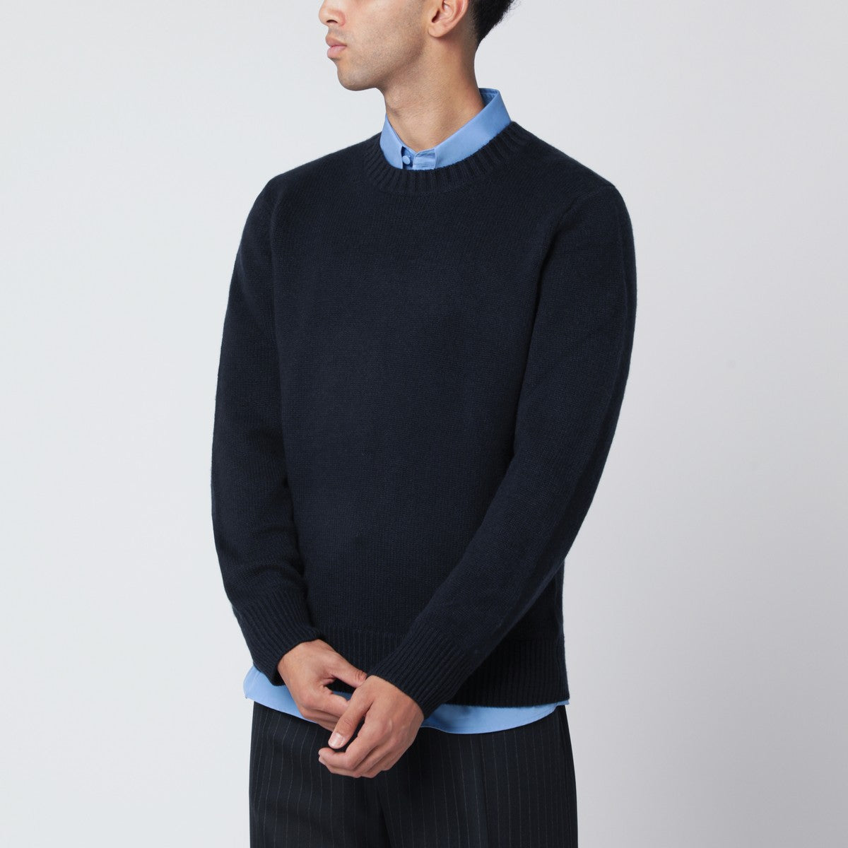 Soft Goat Soft Goat Navy blue cashmere crewneck sweater