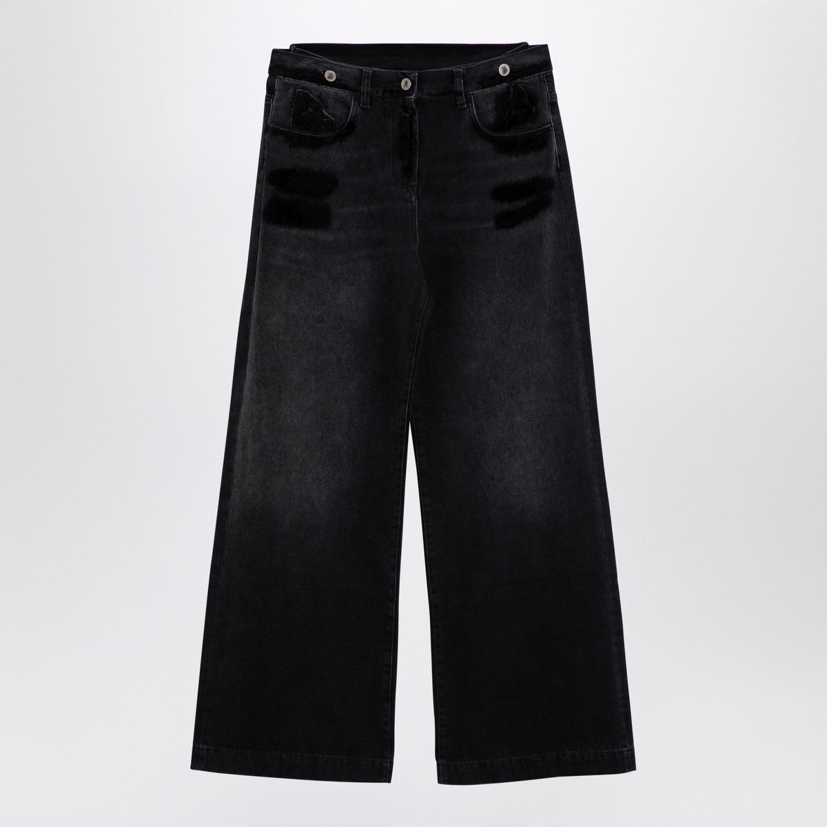 The Attico The Attico Wide black washed denim jeans