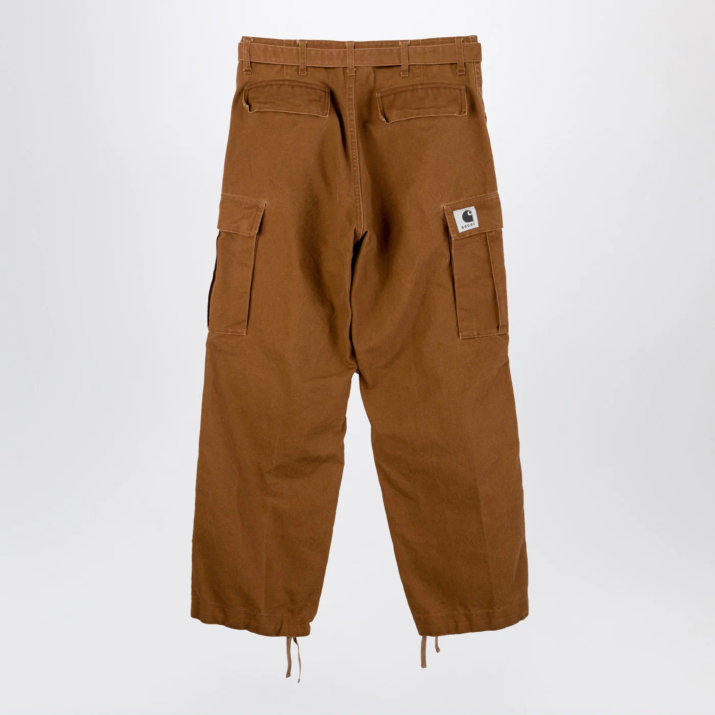 Sacai x Carhartt WIP Beige cotton cargo trousers