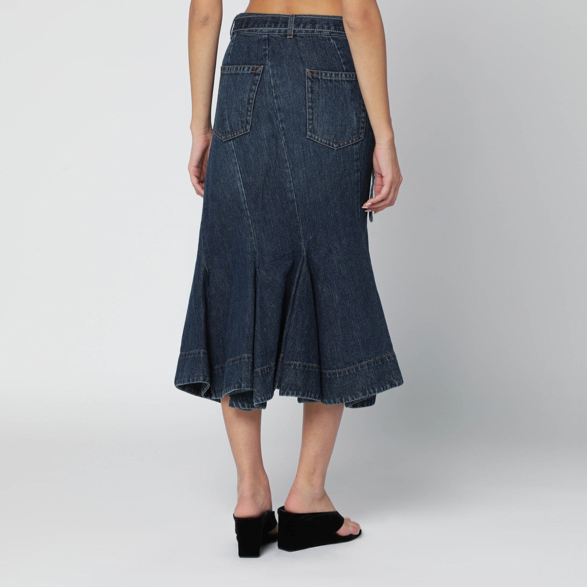 Sacai Sacai Asymmetric blue denim skirt