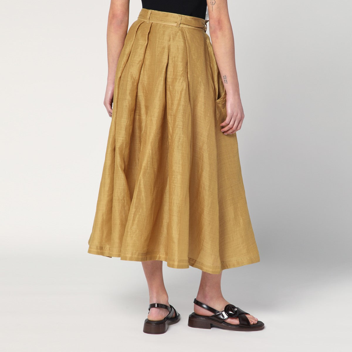 MKDT Studio MKDT Studio Nova pleated skirt in ramie