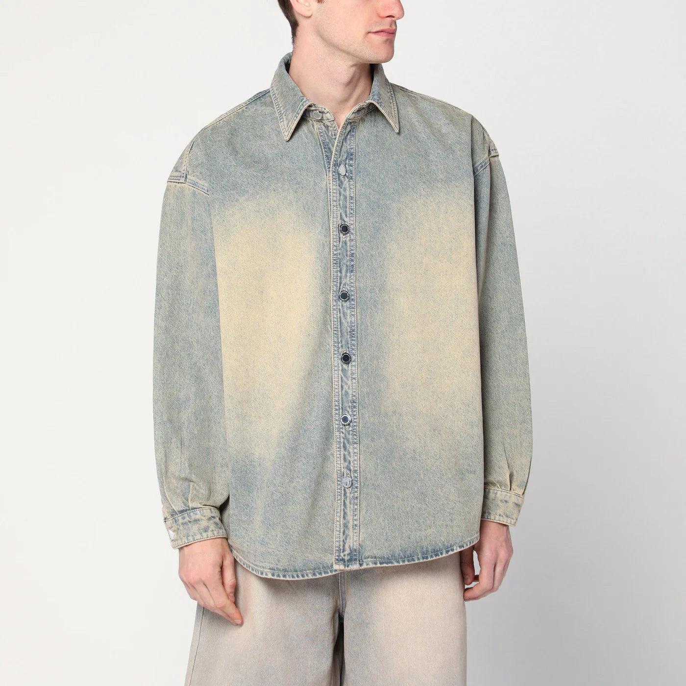 New Amsterdam Surf Association Faded beige denim shirt