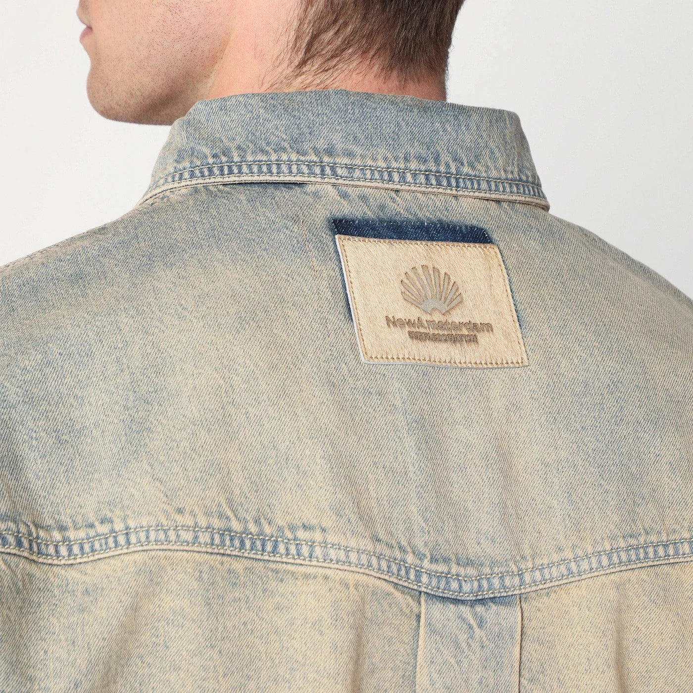 New Amsterdam Surf Association Faded beige denim shirt