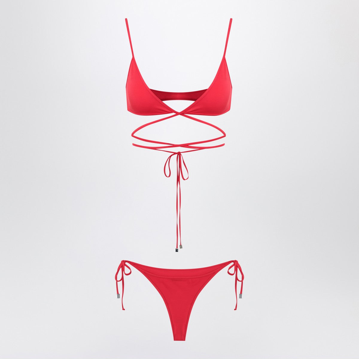 The Attico The Attico Two-piece triangle bikini in red