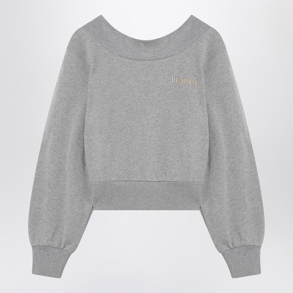 The Attico The Attico Gray mélange/beige sweatshirt with cut out