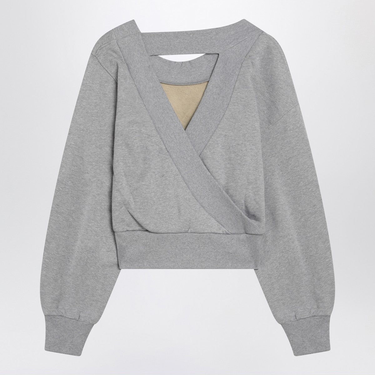 The Attico The Attico Gray mélange/beige sweatshirt with cut out