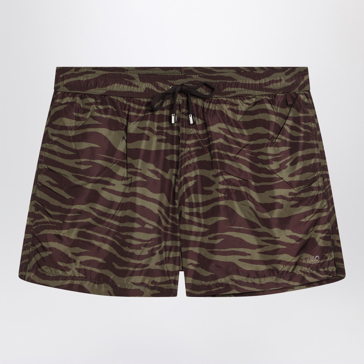 The Attico The Attico Zebra shorts in khaki/brown nylon