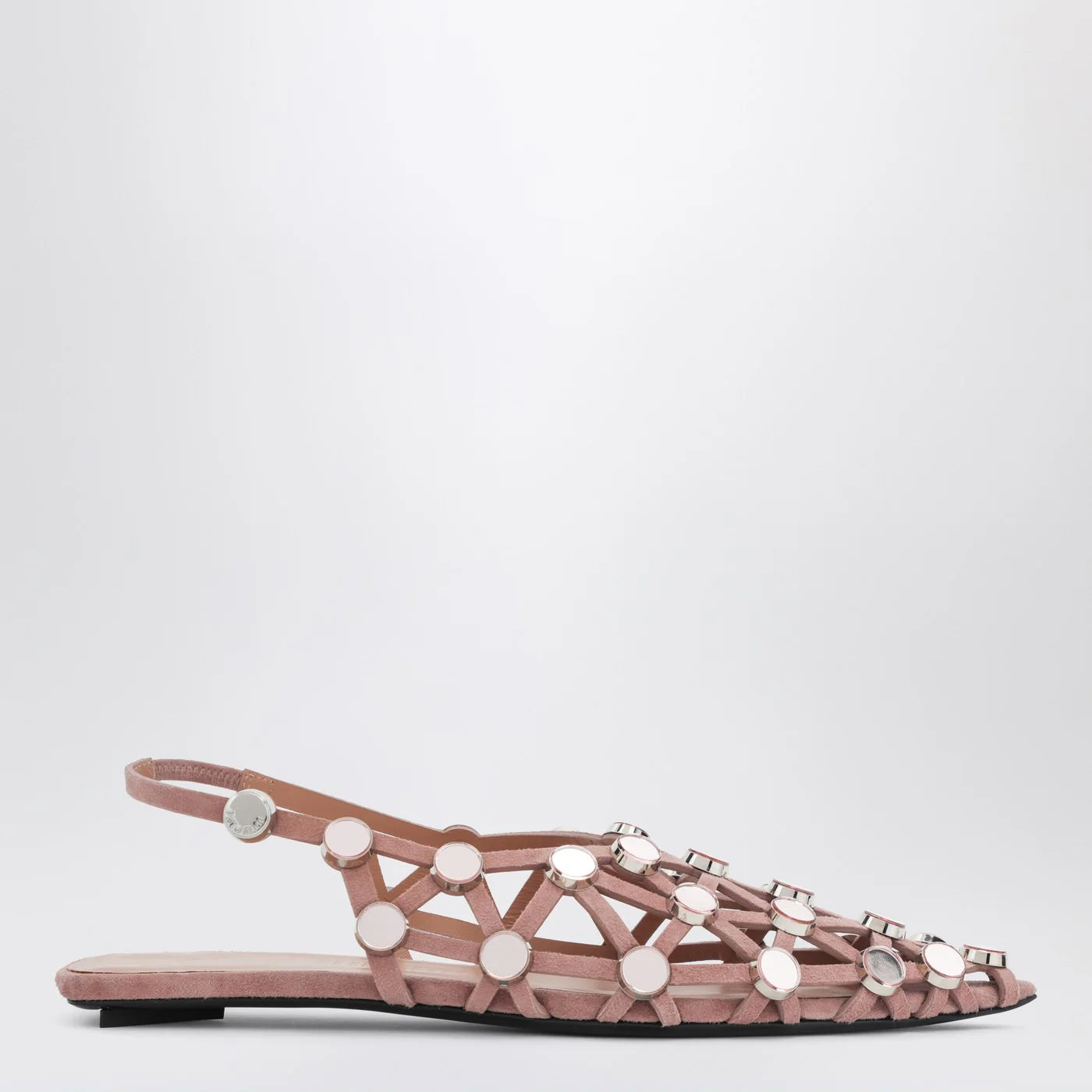 The Attico Mud coloured Grid ballerina