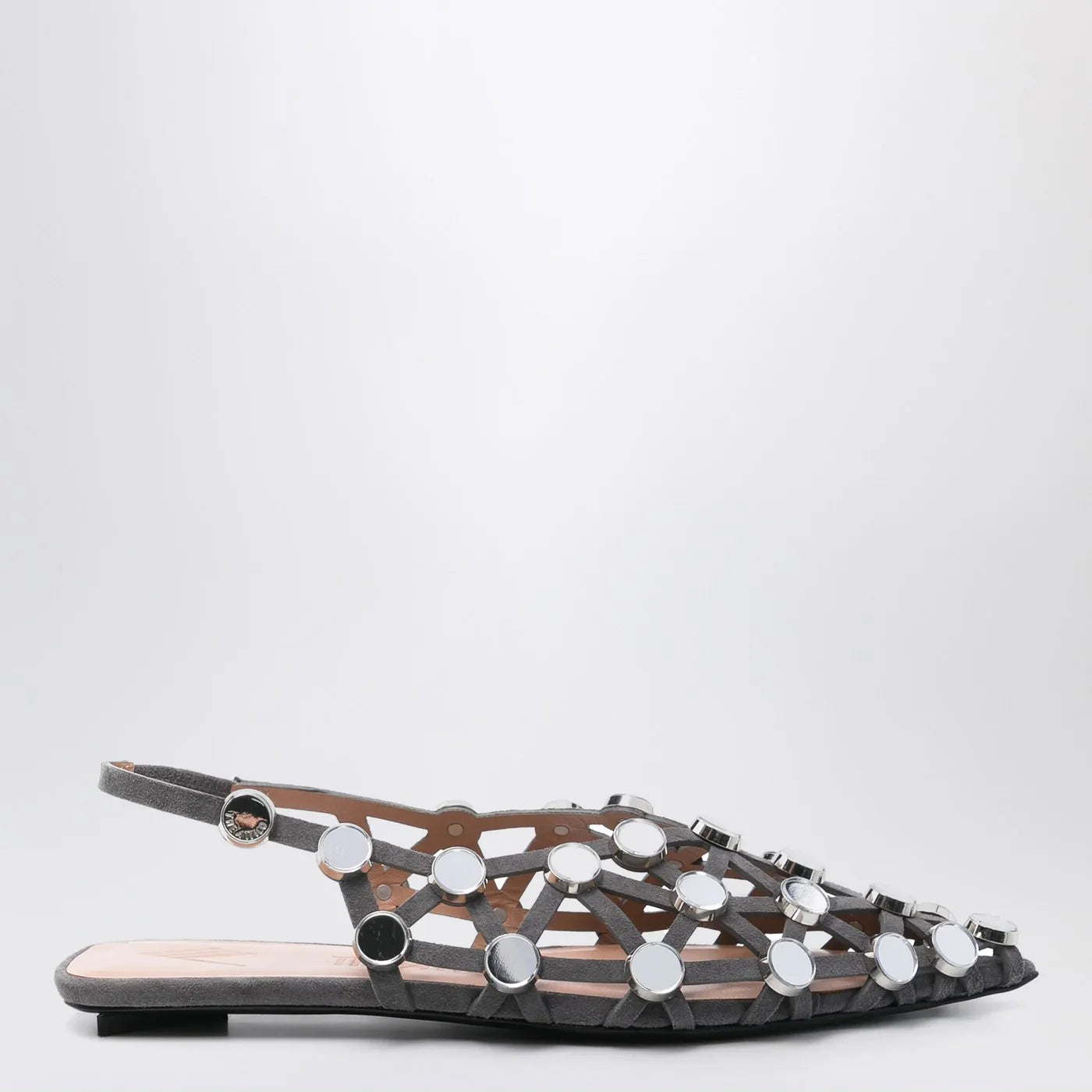 The Attico Dark grey Grid ballerina